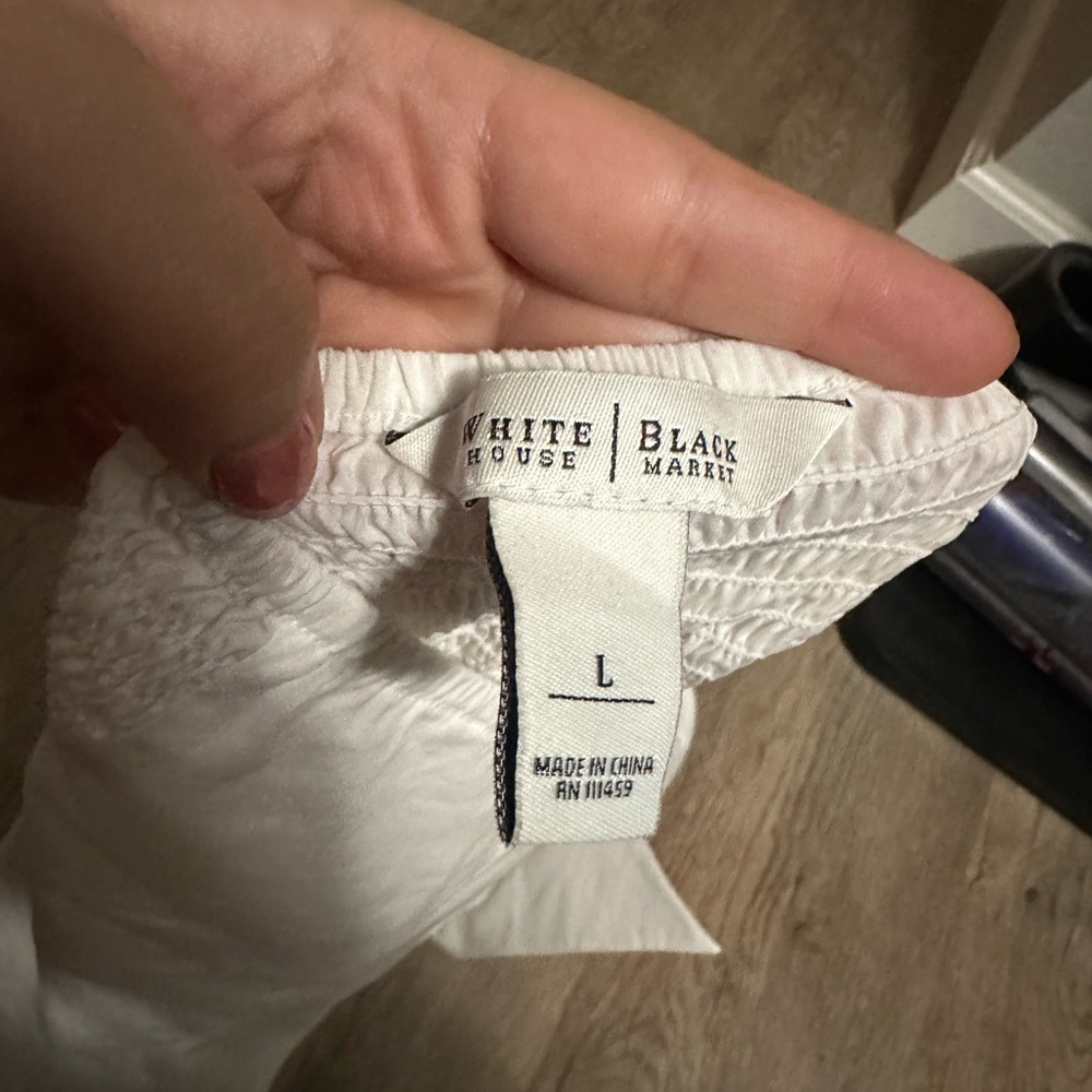 White House Black Market White Halter Button-Front shirt - Picture 3 of 3